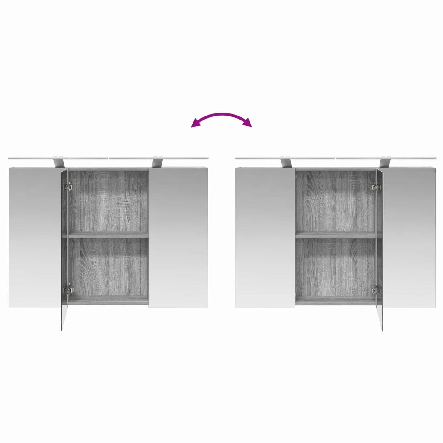vidaXL Bathroom Cabinet Set 4 pcs Grey Sonoma 100 x 14.5 x 70 cm