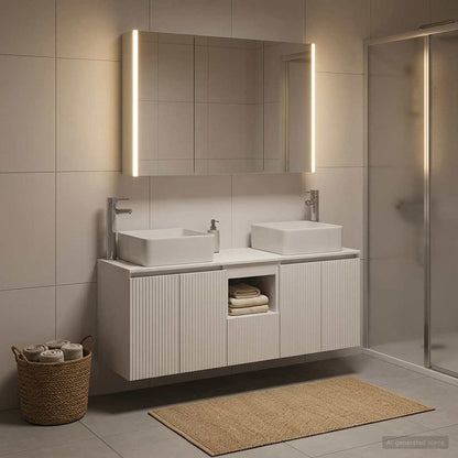 vidaXL Bathroom Cabinet Set 4 pcs White Engineered Wood