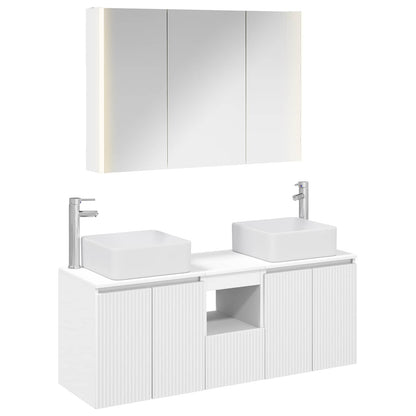 vidaXL Bathroom Cabinet Set 4 pcs White Engineered Wood