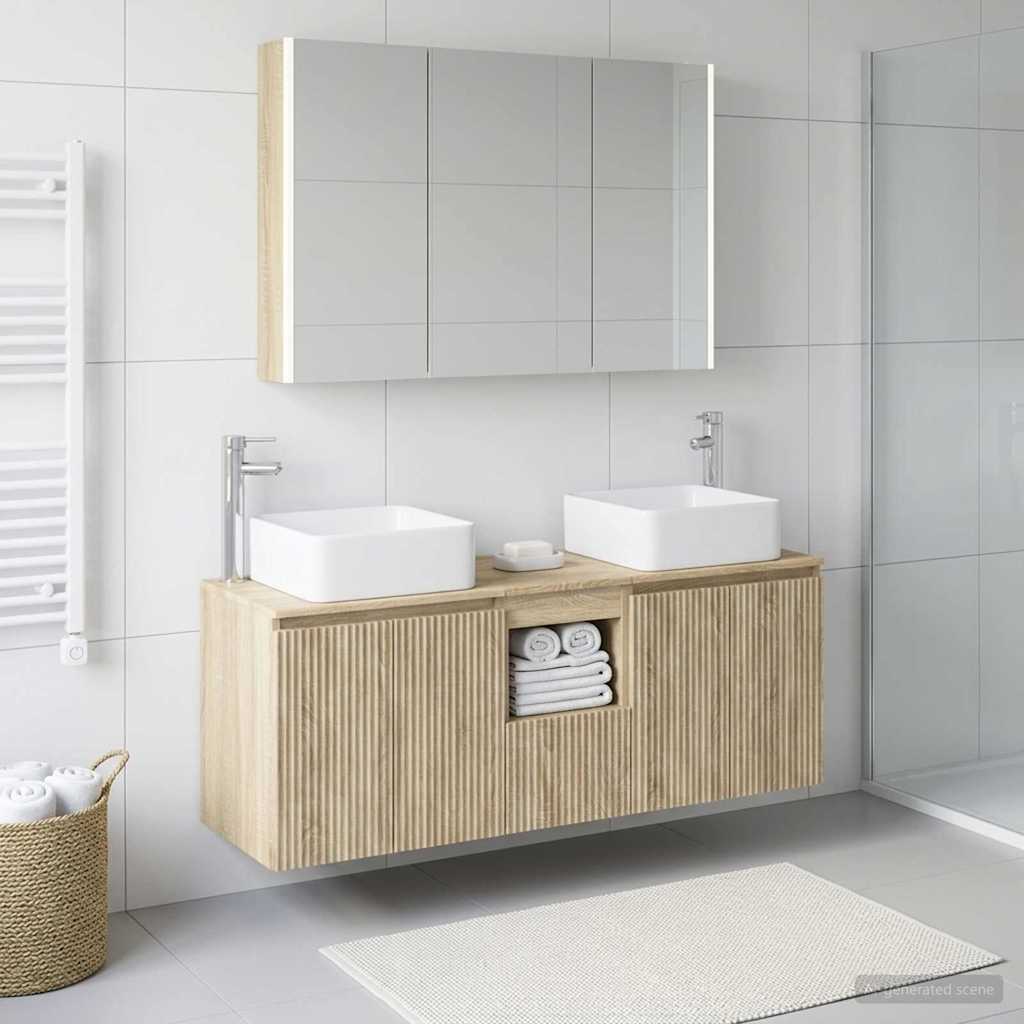 vidaXL Bathroom Cabinet Set 4 pcs Sonoma Oak Engineered Wood