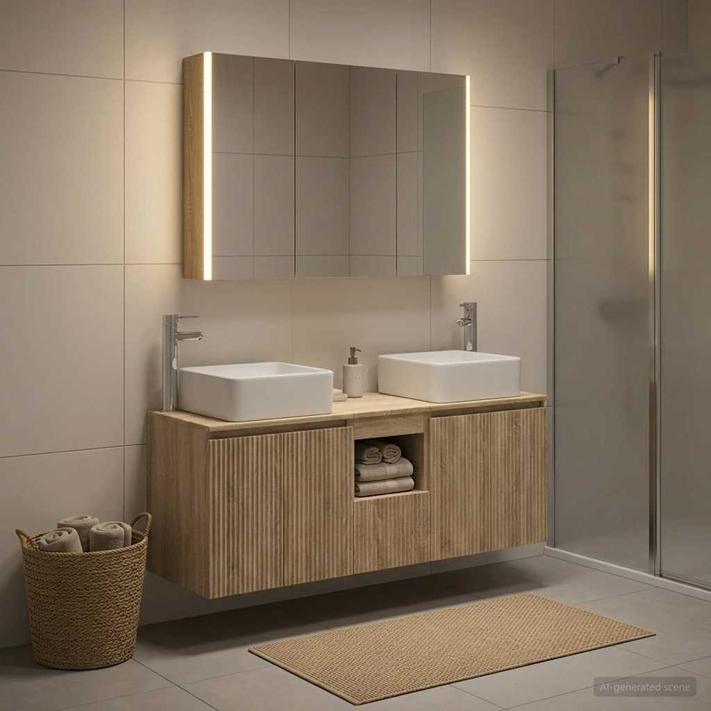 vidaXL Bathroom Cabinet Set 4 pcs Sonoma Oak Engineered Wood