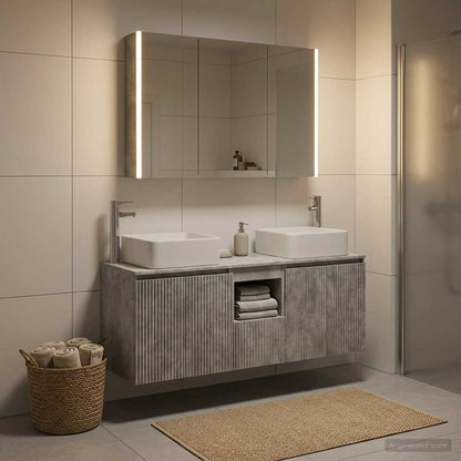 vidaXL Bathroom Cabinet Set 4 pcs Concrete Grey Engineered Wood