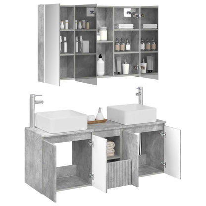 vidaXL Bathroom Cabinet Set 4 pcs Concrete Grey Engineered Wood