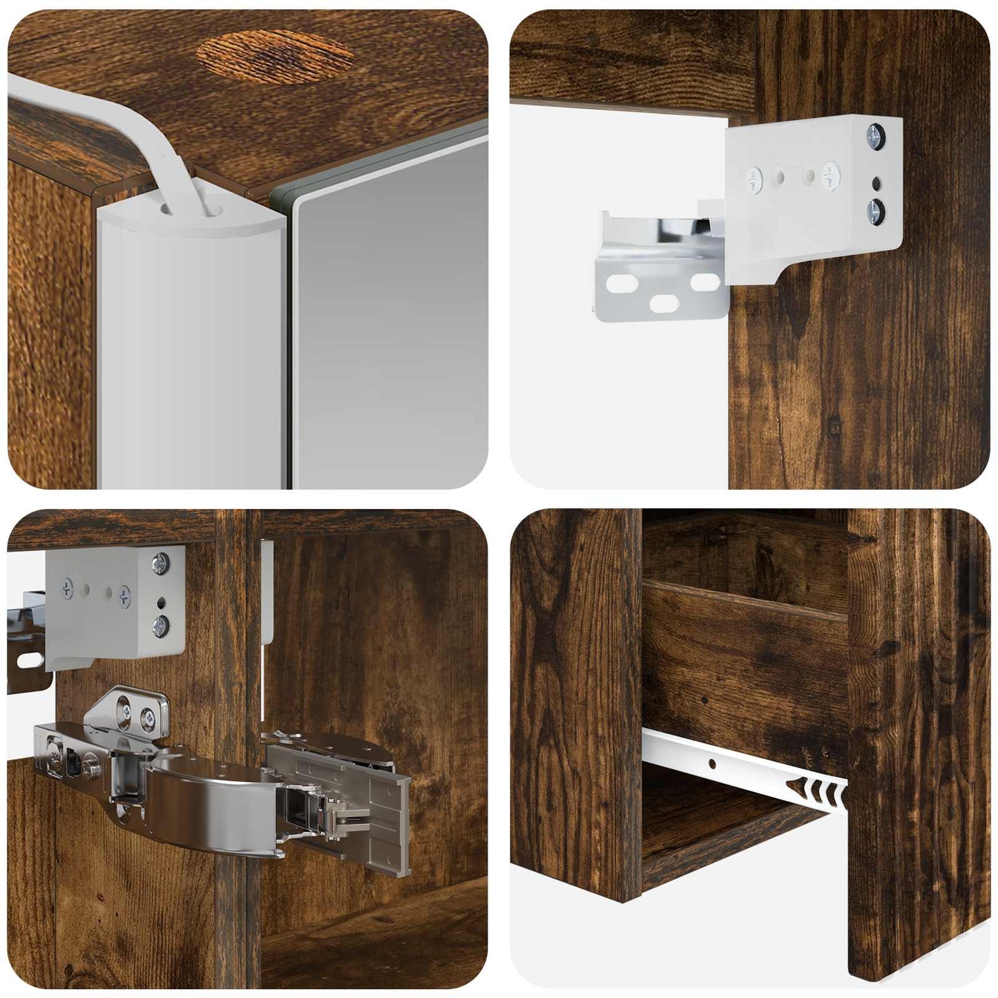 vidaXL Bathroom Cabinet Set 4 pcs Smoked Oak Engineered Wood