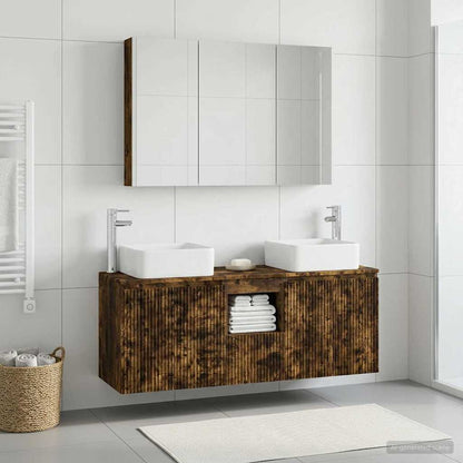 vidaXL Bathroom Cabinet Set 4 pcs Smoked Oak Engineered Wood