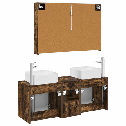 vidaXL Bathroom Cabinet Set 4 pcs Smoked Oak Engineered Wood