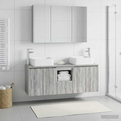 vidaXL Bathroom Cabinet Set 4 pcs Grey Sonoma Engineered Wood