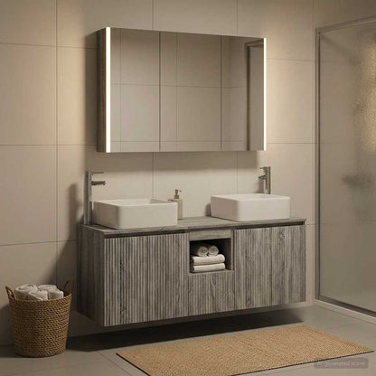 vidaXL Bathroom Cabinet Set 4 pcs Grey Sonoma Engineered Wood