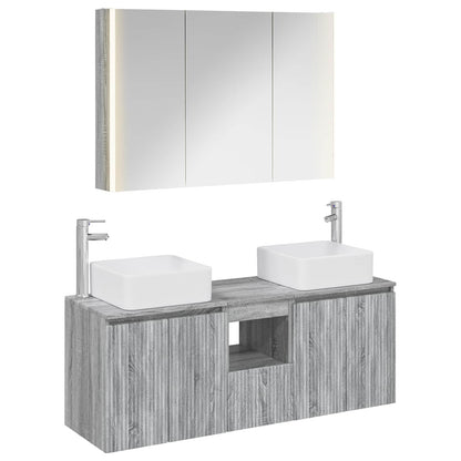 vidaXL Bathroom Cabinet Set 4 pcs Grey Sonoma Engineered Wood