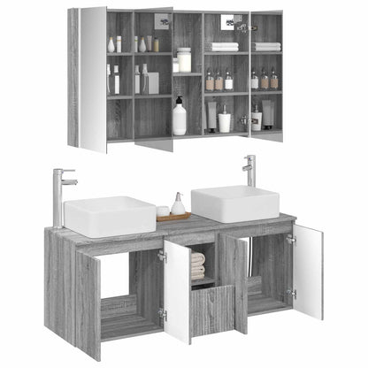 vidaXL Bathroom Cabinet Set 4 pcs Grey Sonoma Engineered Wood