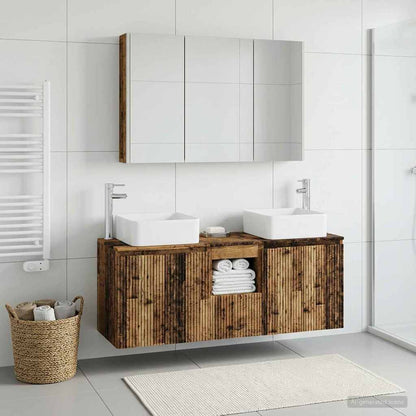 vidaXL Bathroom Cabinet Set 4 pcs Old Wood Engineered Wood