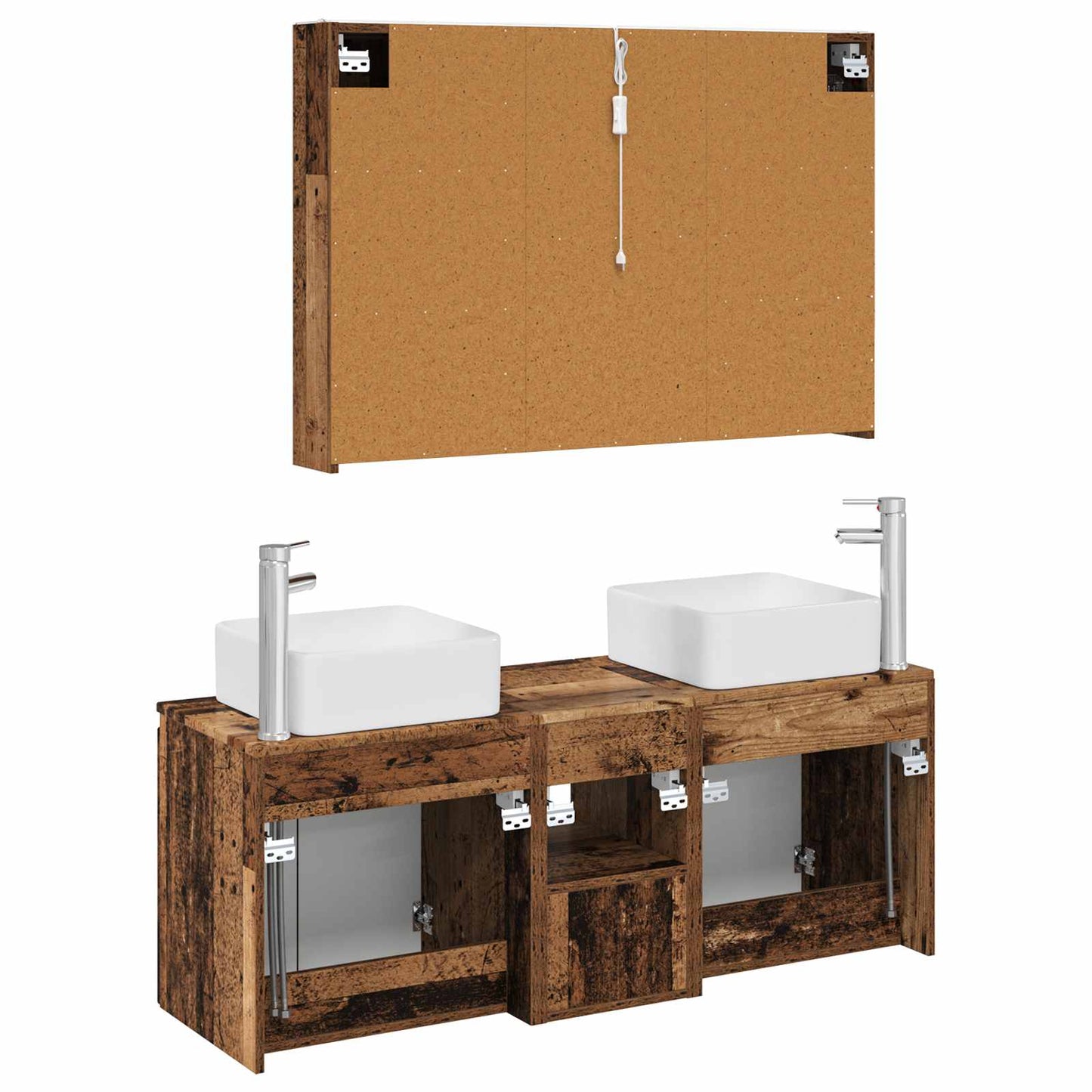 vidaXL Bathroom Cabinet Set 4 pcs Old Wood Engineered Wood
