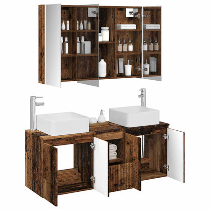 vidaXL Bathroom Cabinet Set 4 pcs Old Wood Engineered Wood