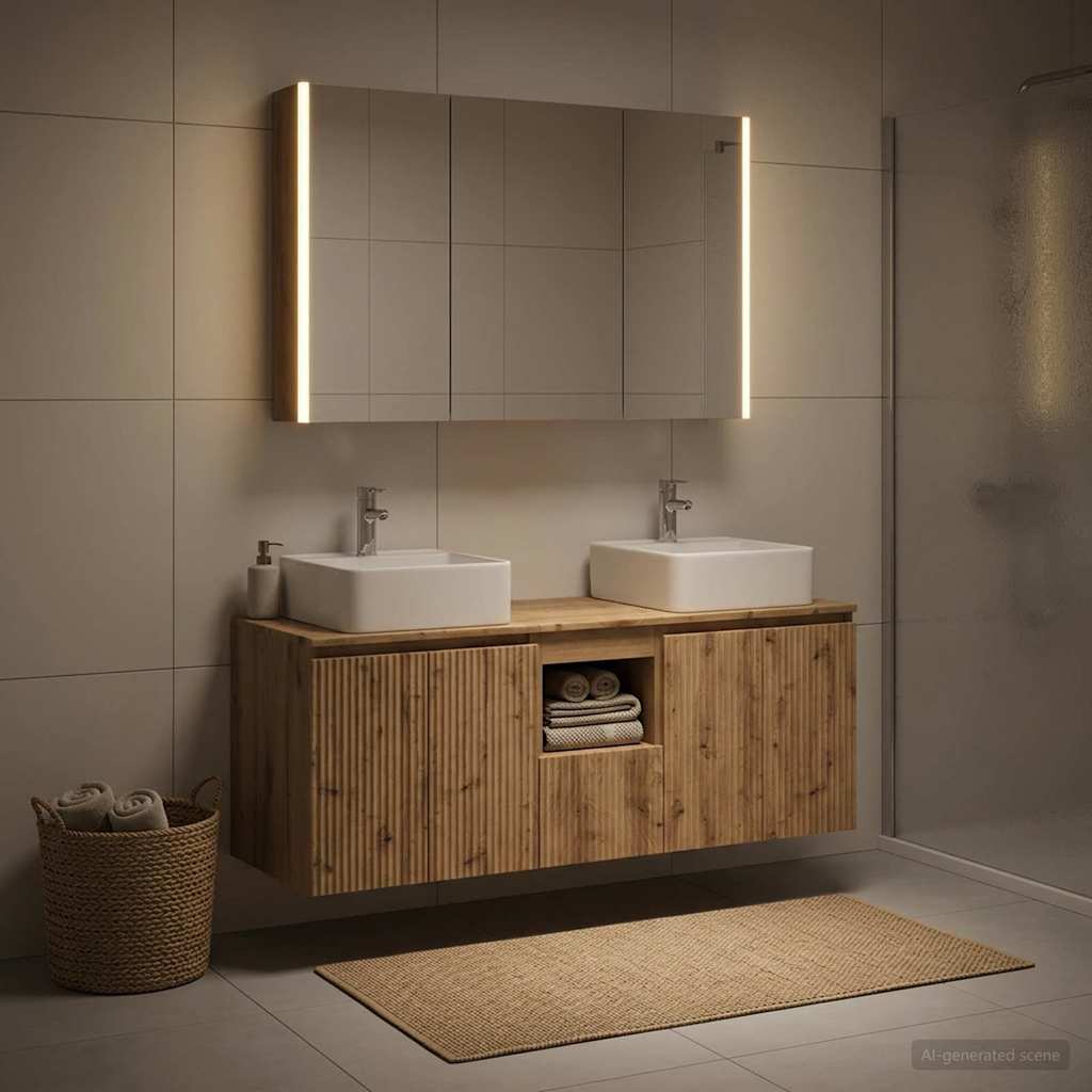 vidaXL Bathroom Cabinet Set 4 pcs Artisan Oak Engineered Wood