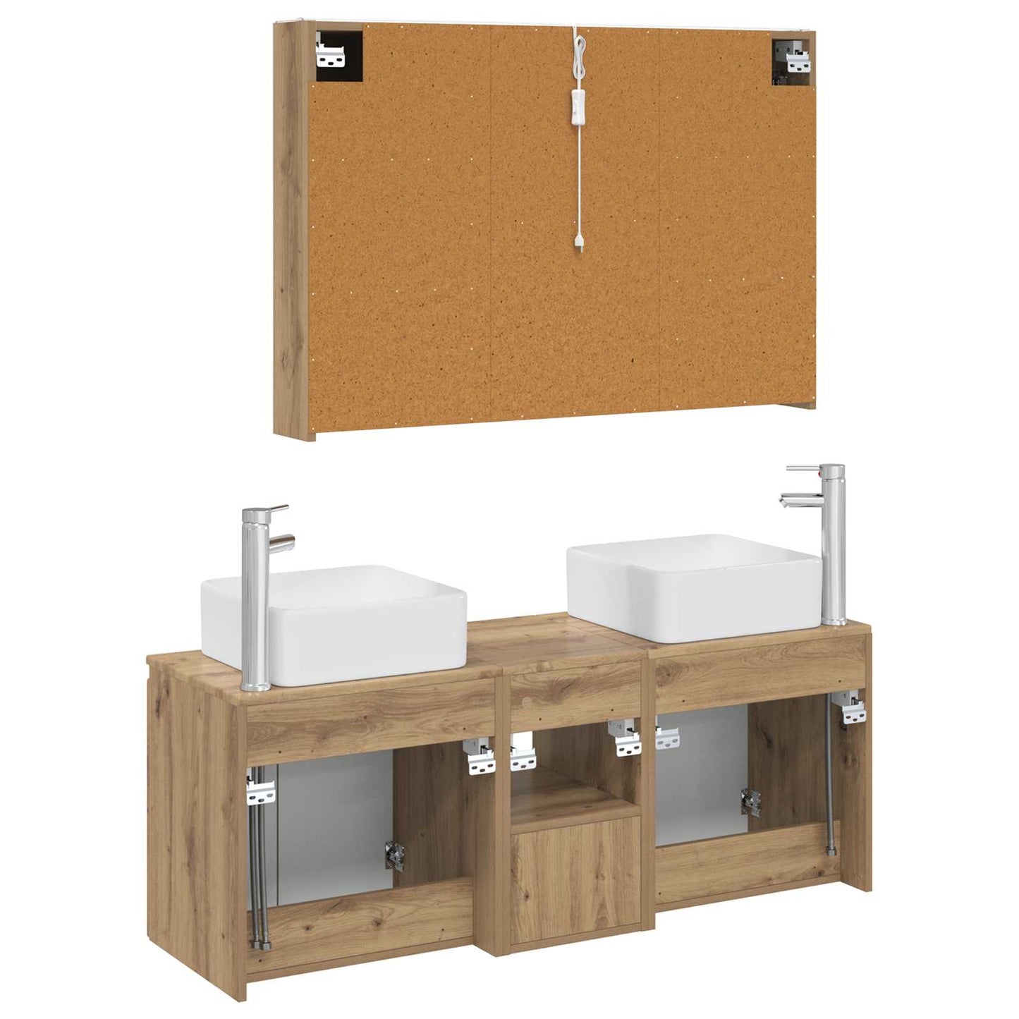 vidaXL Bathroom Cabinet Set 4 pcs Artisan Oak Engineered Wood