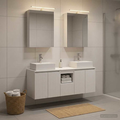 vidaXL Bathroom Cabinet Set 5 pcs White Engineered Wood