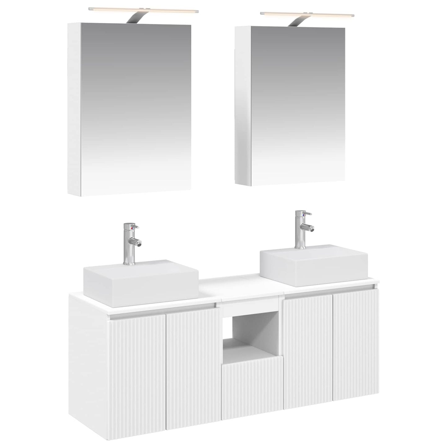 vidaXL Bathroom Cabinet Set 5 pcs White Engineered Wood