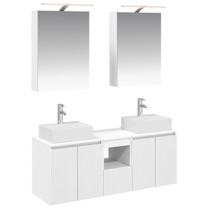vidaXL Bathroom Cabinet Set 5 pcs White Engineered Wood