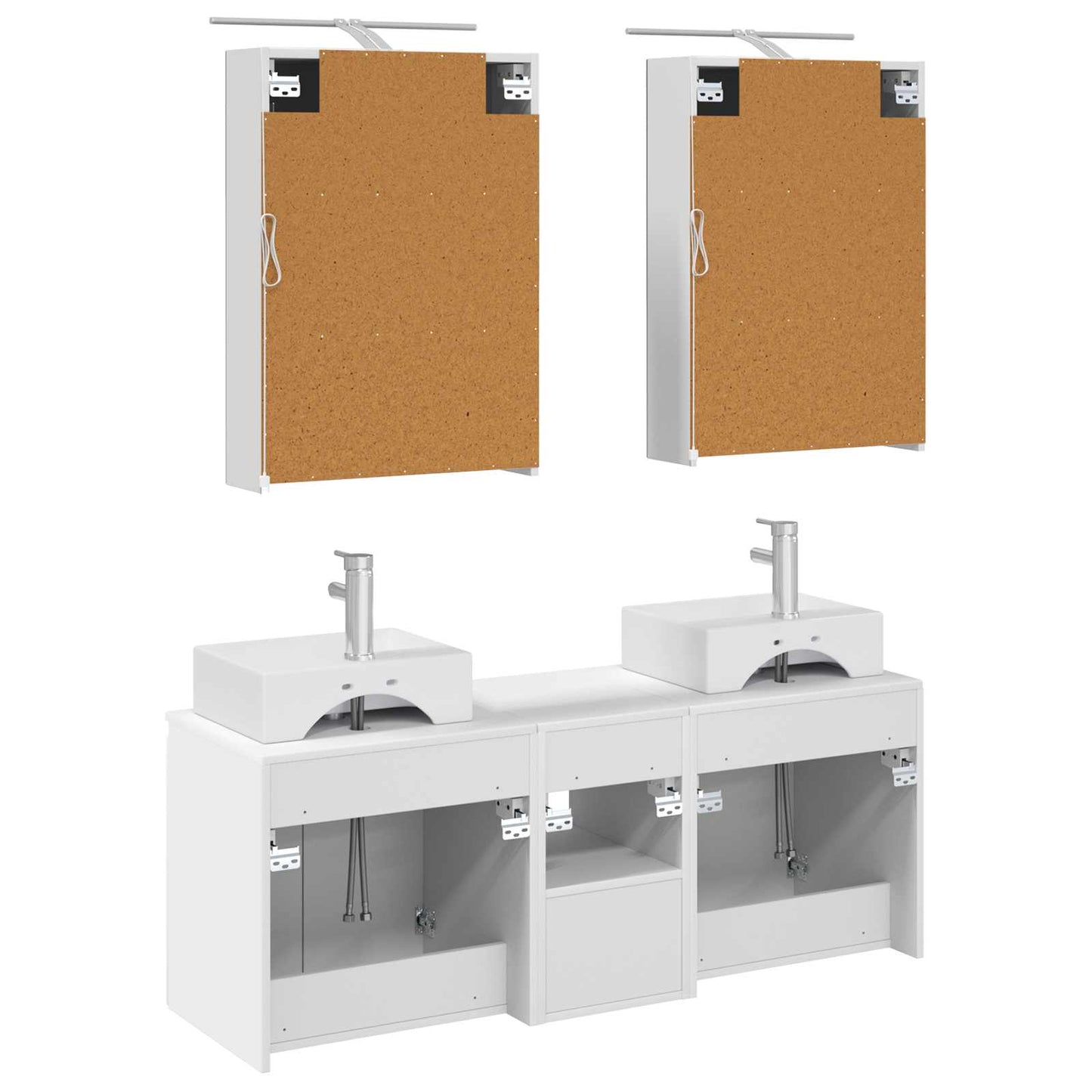 vidaXL Bathroom Cabinet Set 5 pcs White Engineered Wood