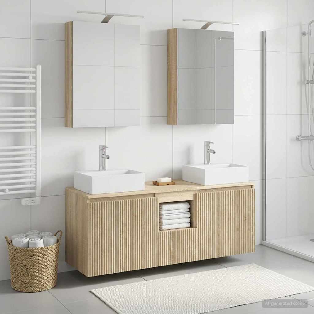 vidaXL Bathroom Cabinet Set 5 pcs Sonoma Oak Engineered Wood