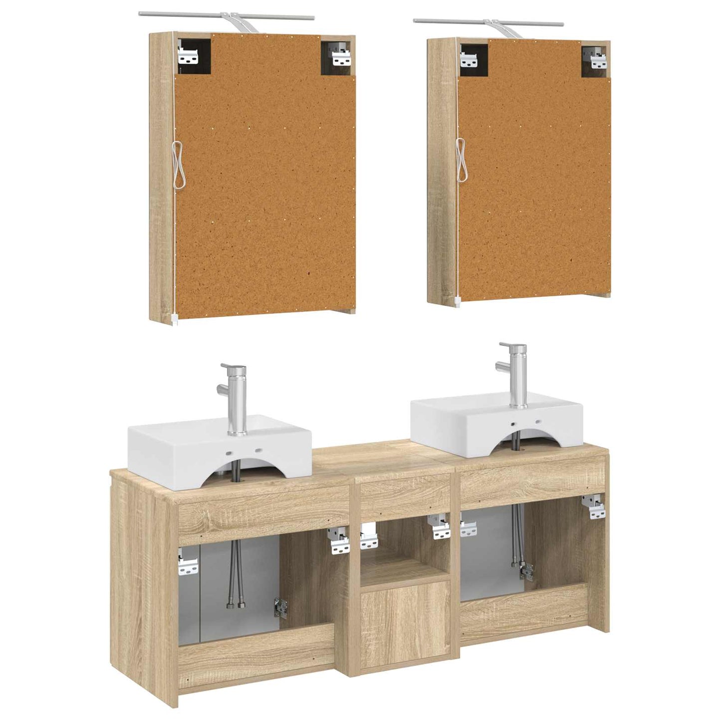 vidaXL Bathroom Cabinet Set 5 pcs Sonoma Oak Engineered Wood