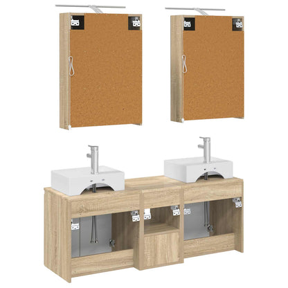vidaXL Bathroom Cabinet Set 5 pcs Sonoma Oak Engineered Wood