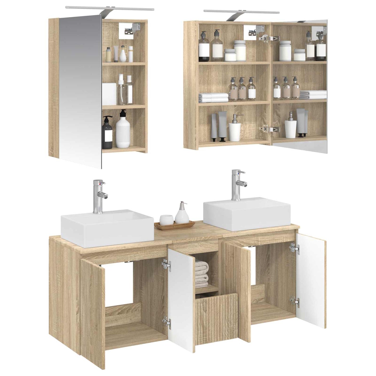 vidaXL Bathroom Cabinet Set 5 pcs Sonoma Oak Engineered Wood