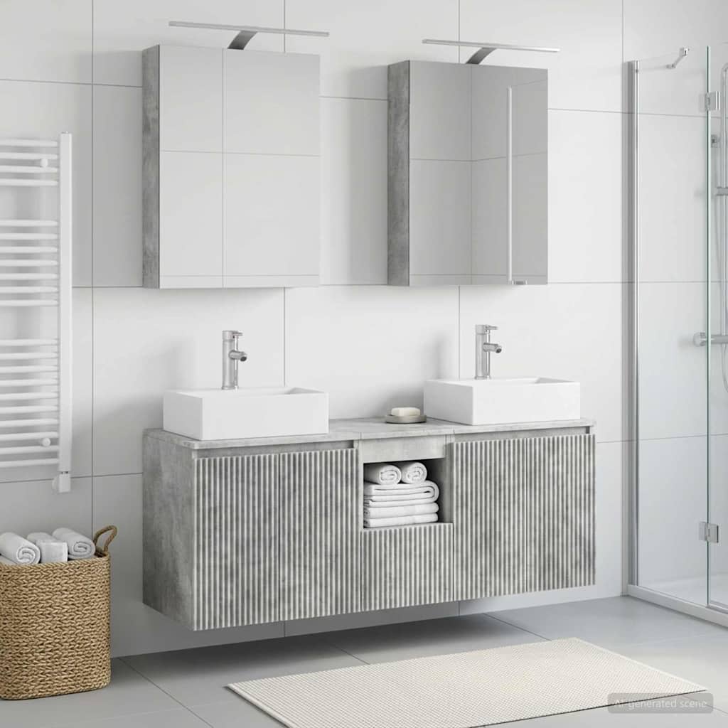 vidaXL Bathroom Cabinet Set 5 pcs Concrete Grey Engineered Wood