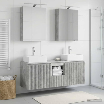 vidaXL Bathroom Cabinet Set 5 pcs Concrete Grey Engineered Wood