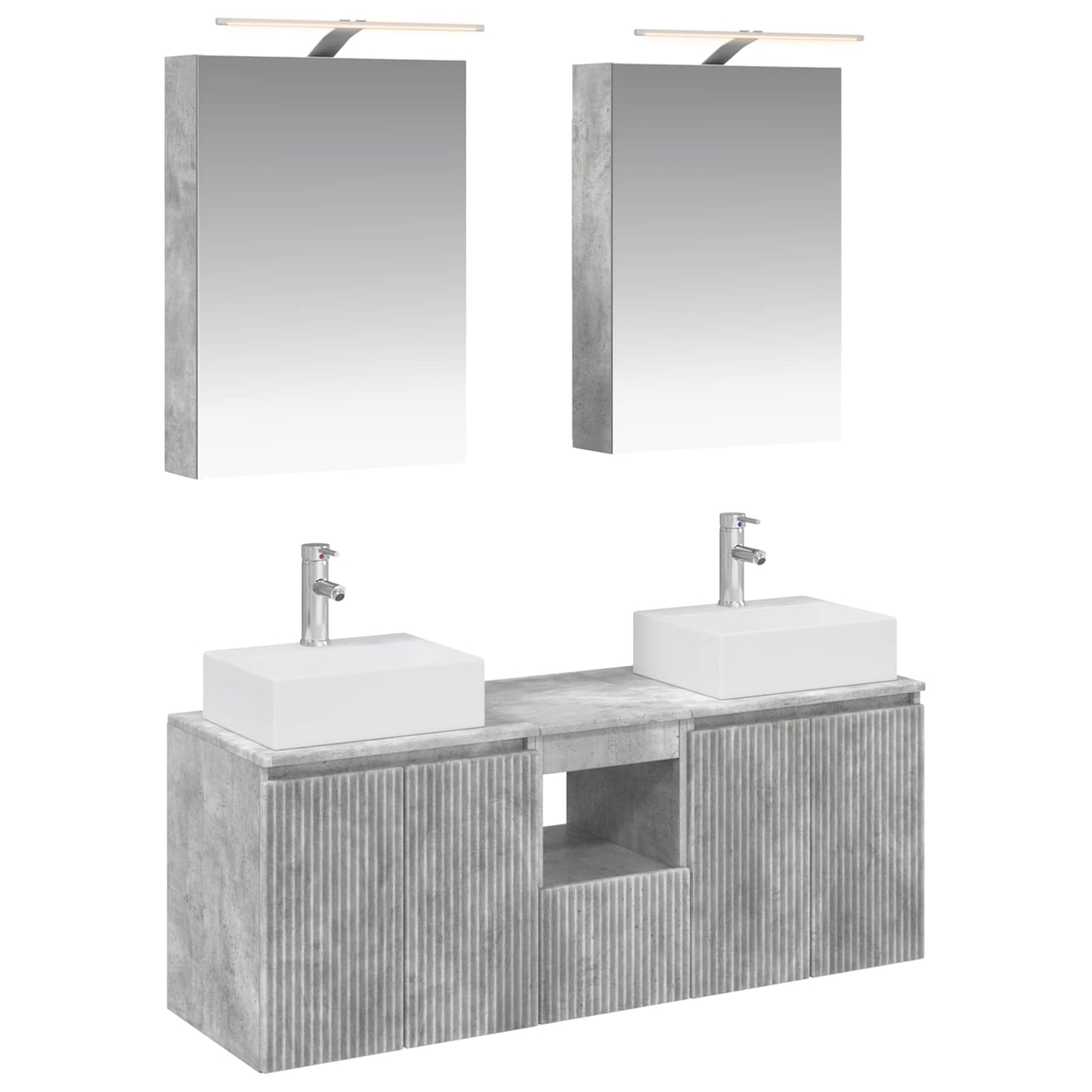 vidaXL Bathroom Cabinet Set 5 pcs Concrete Grey Engineered Wood