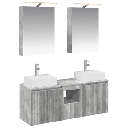 vidaXL Bathroom Cabinet Set 5 pcs Concrete Grey Engineered Wood
