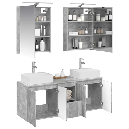vidaXL Bathroom Cabinet Set 5 pcs Concrete Grey Engineered Wood
