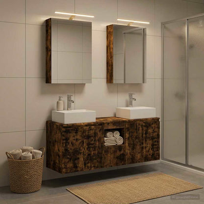 vidaXL Bathroom Cabinet Set 5 pcs Smoked Oak Engineered Wood