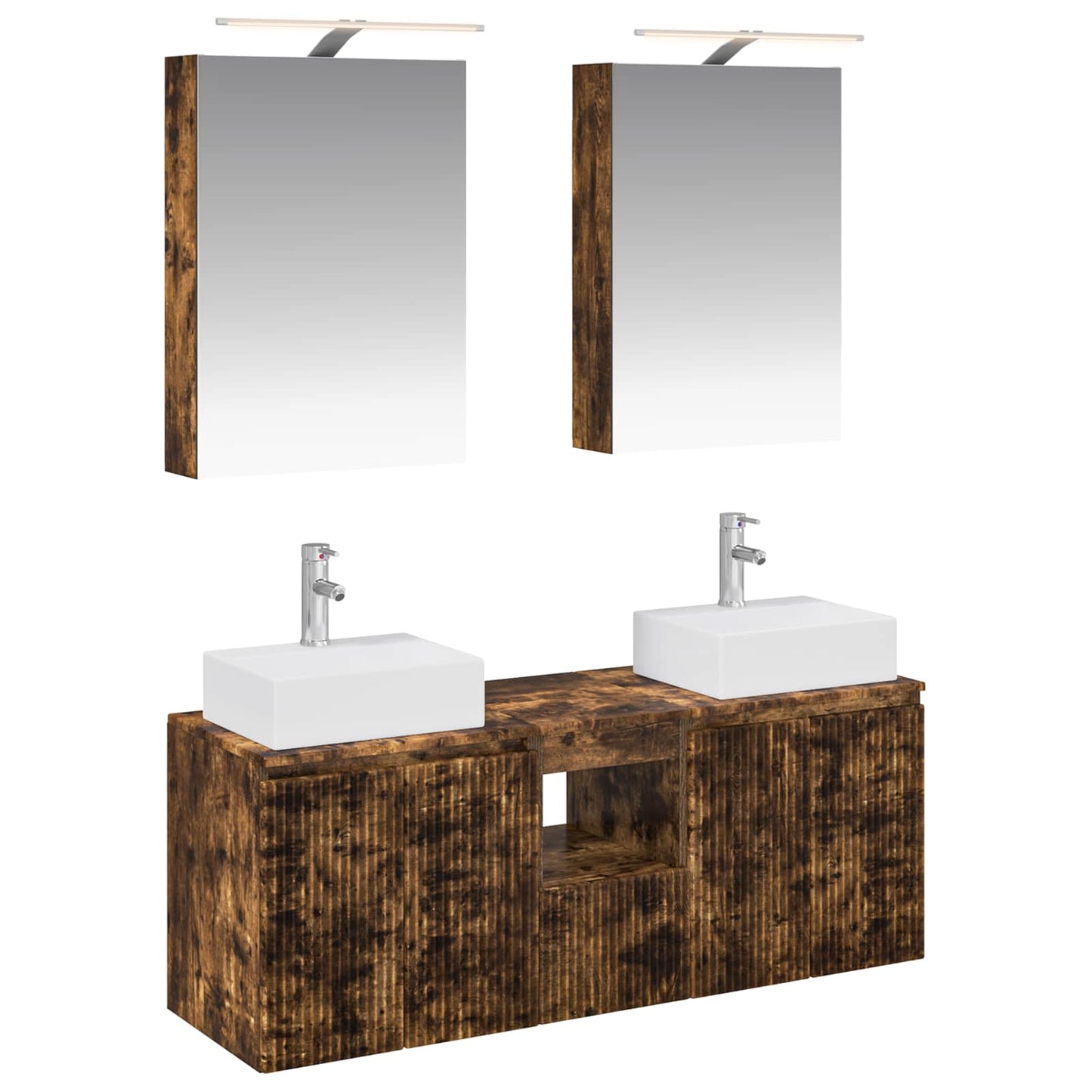 vidaXL Bathroom Cabinet Set 5 pcs Smoked Oak Engineered Wood