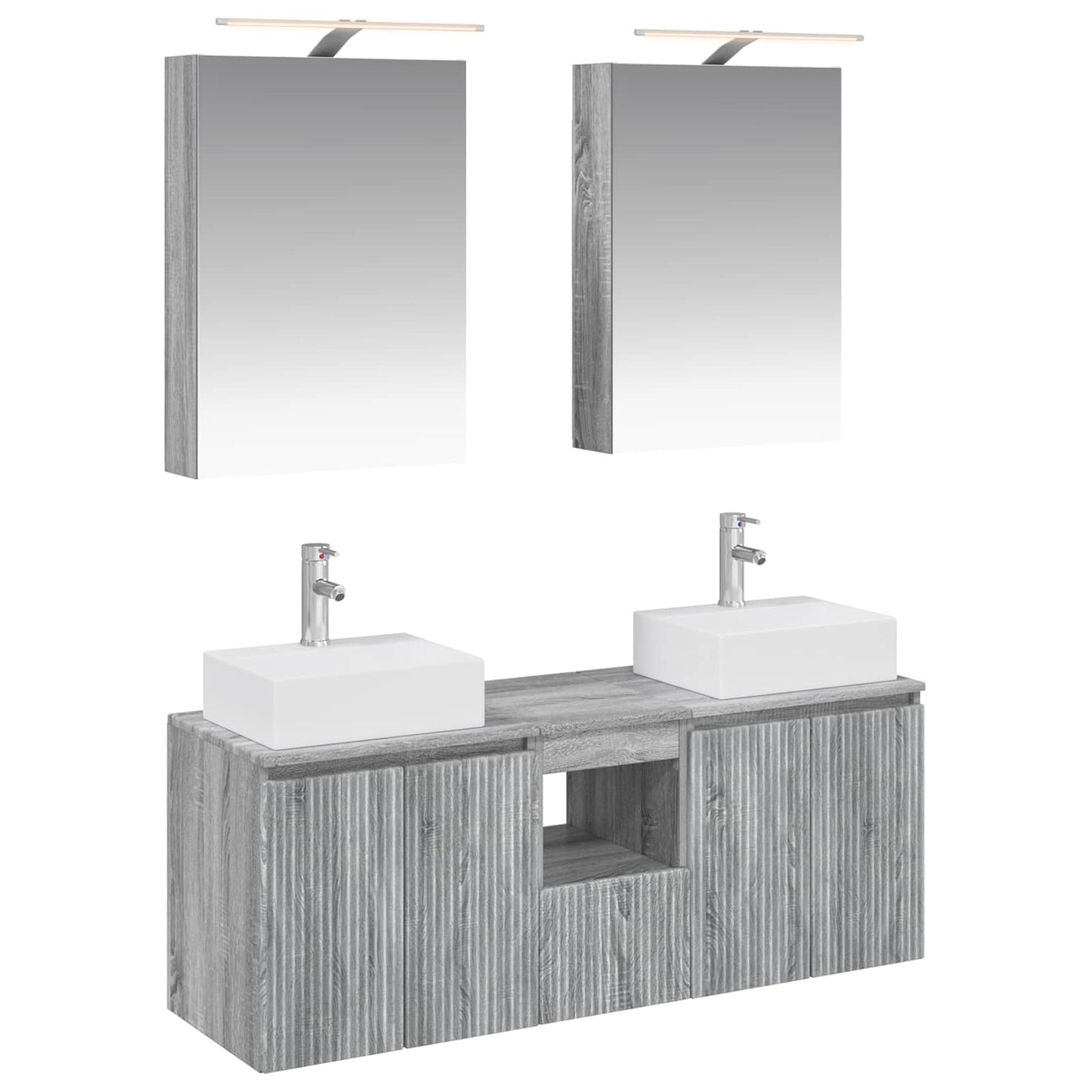 vidaXL Bathroom Cabinet Set 5 pcs Grey Sonoma Engineered Wood