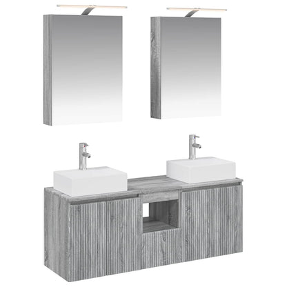 vidaXL Bathroom Cabinet Set 5 pcs Grey Sonoma Engineered Wood
