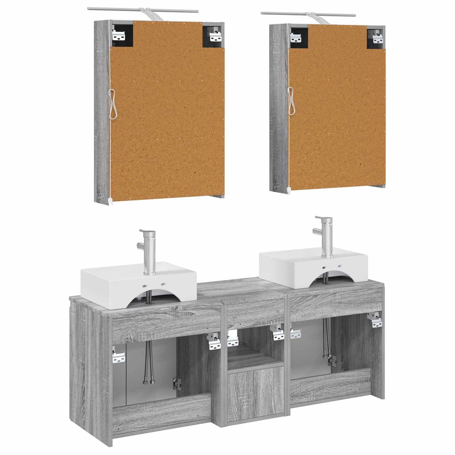 vidaXL Bathroom Cabinet Set 5 pcs Grey Sonoma Engineered Wood