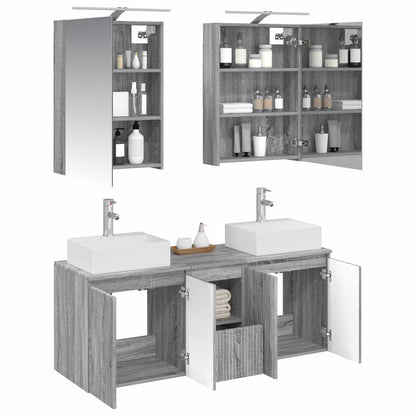 vidaXL Bathroom Cabinet Set 5 pcs Grey Sonoma Engineered Wood