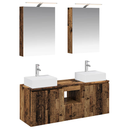vidaXL Bathroom Cabinet Set 5 pcs Old Wood Engineered Wood