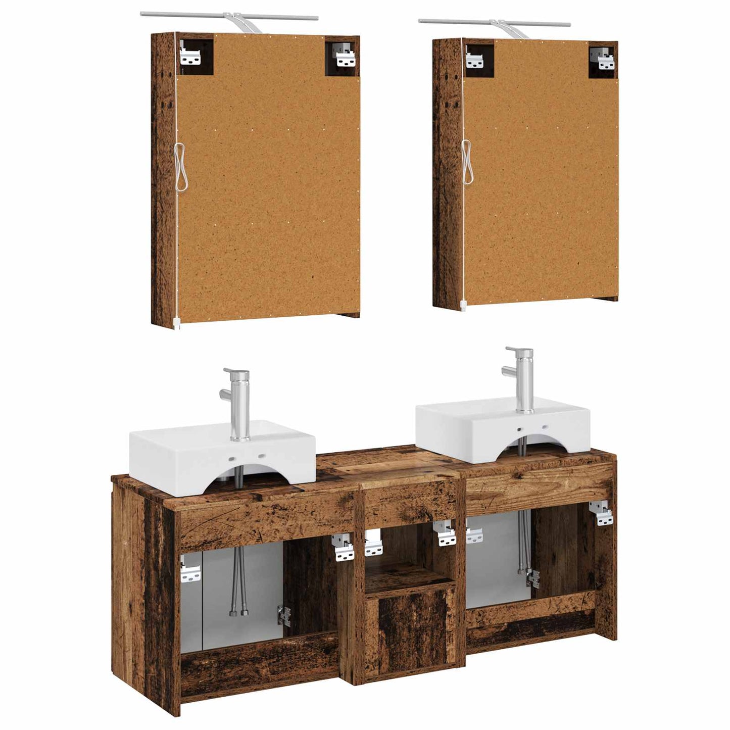 vidaXL Bathroom Cabinet Set 5 pcs Old Wood Engineered Wood