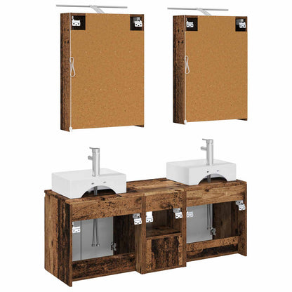 vidaXL Bathroom Cabinet Set 5 pcs Old Wood Engineered Wood