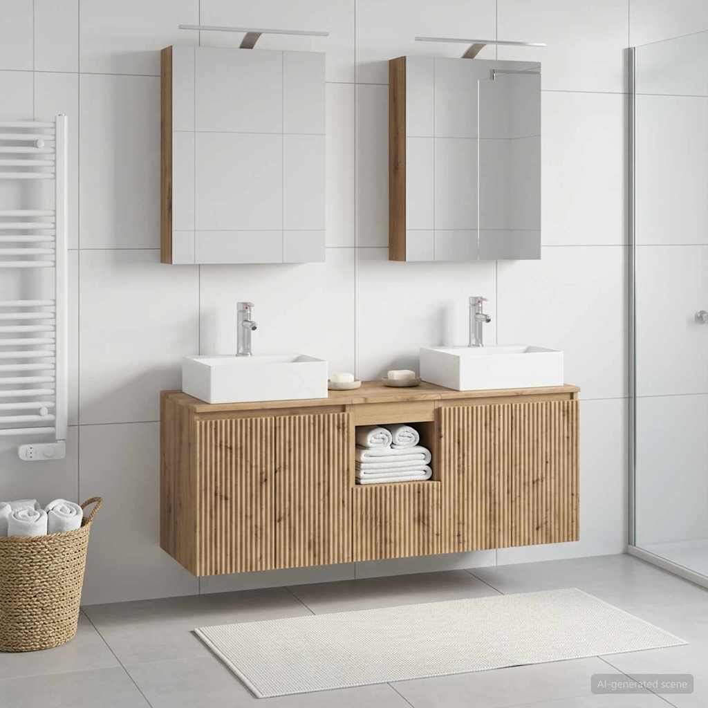 vidaXL Bathroom Cabinet Set 5 pcs Artisan Oak Engineered Wood