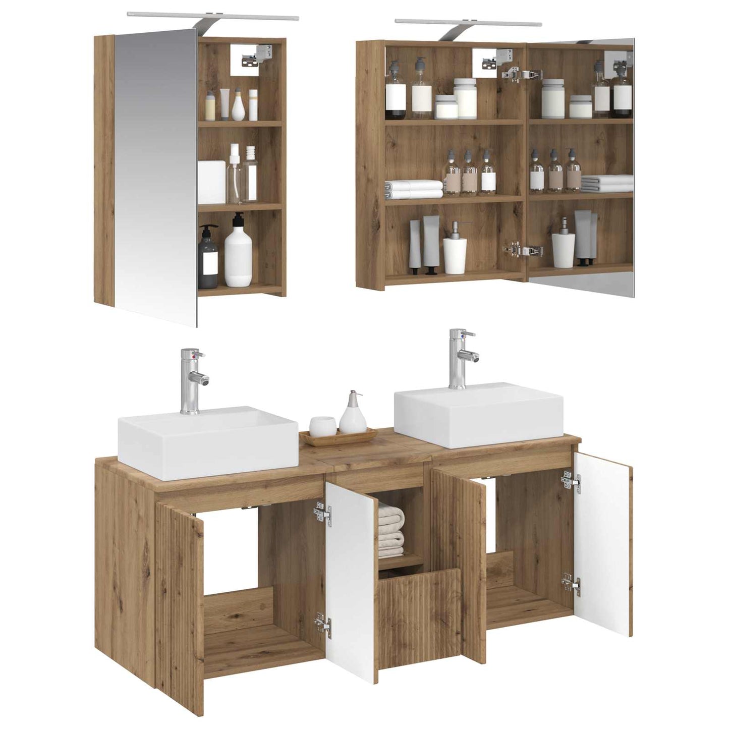 vidaXL Bathroom Cabinet Set 5 pcs Artisan Oak Engineered Wood