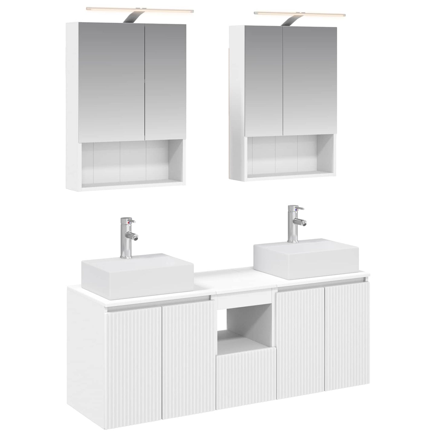 vidaXL Bathroom Cabinet Set 5 pcs White Engineered Wood