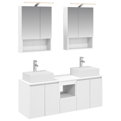 vidaXL Bathroom Cabinet Set 5 pcs White Engineered Wood