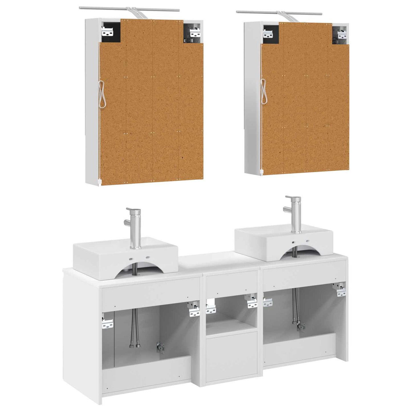 vidaXL Bathroom Cabinet Set 5 pcs White Engineered Wood