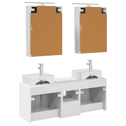 vidaXL Bathroom Cabinet Set 5 pcs White Engineered Wood