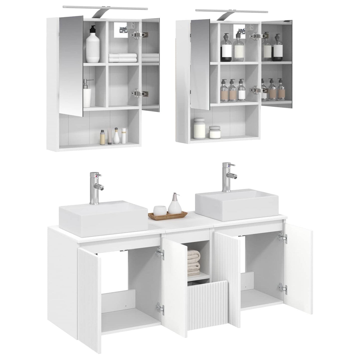 vidaXL Bathroom Cabinet Set 5 pcs White Engineered Wood