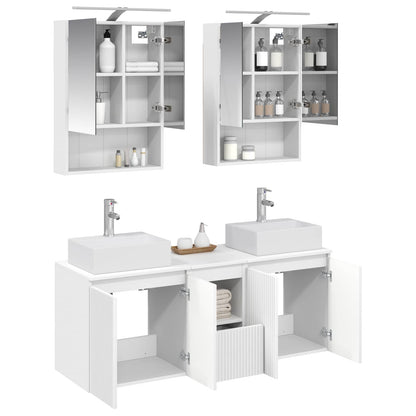 vidaXL Bathroom Cabinet Set 5 pcs White Engineered Wood