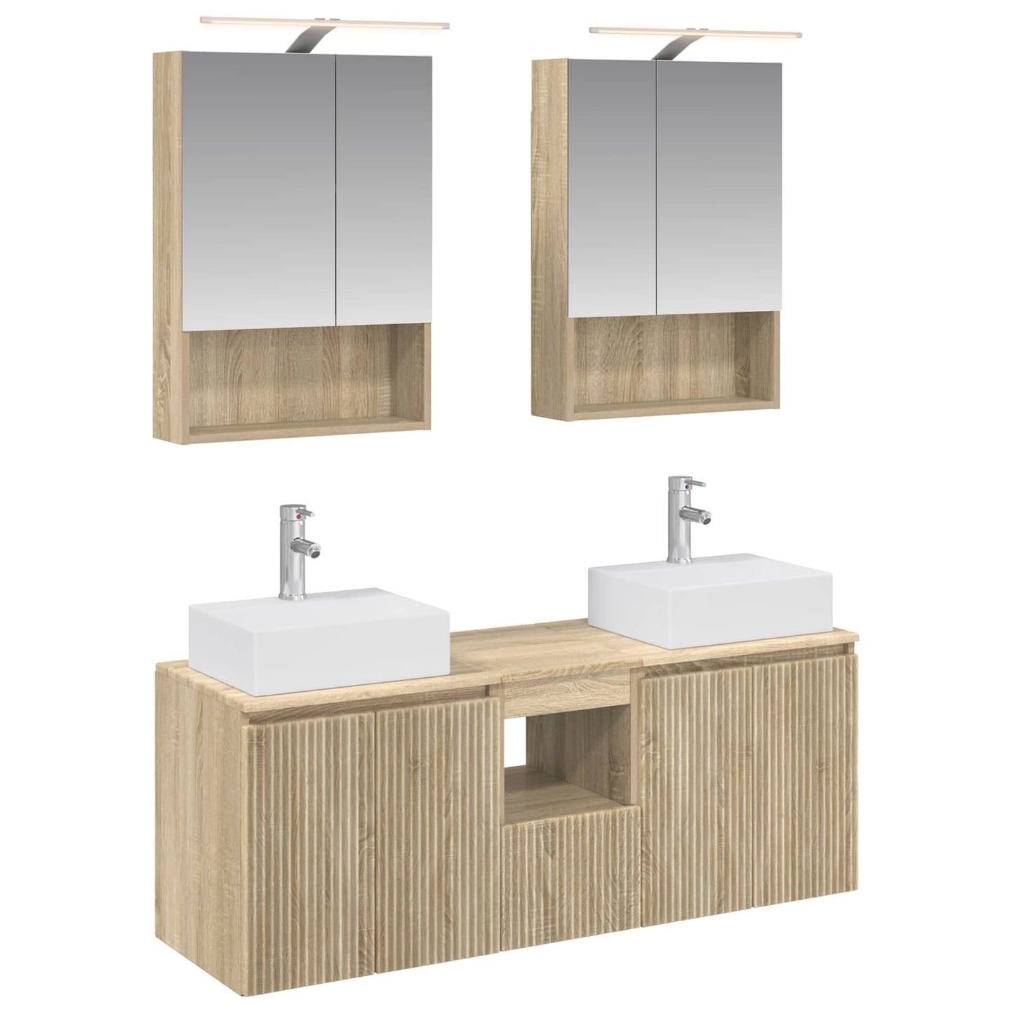 vidaXL Bathroom Cabinet Set 5 pcs Sonoma Oak Engineered Wood